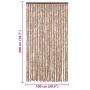 Cortina antimoscas chenilla beige y marrón oscuro 100x200 cm