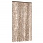 Cortina antimoscas chenilla beige y marrón oscuro 100x220 cm