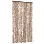 Cortina antimoscas chenilla beige y marrón oscuro 100x230 cm