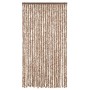Cortina antimoscas chenilla beige y marrón oscuro 100x230 cm