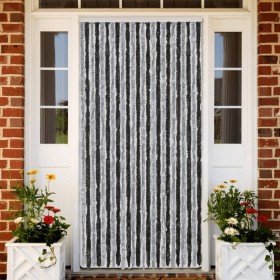 Cortina antimoscas chenilla gris y negro 100x220 cm
