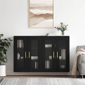 Wandschränke, 2 Stück, schwarzes Holzwerkstoff von vidaXL, Sideboards - Ref: Foro24-3197930, Preis: 158,35 €, Rabatt: %