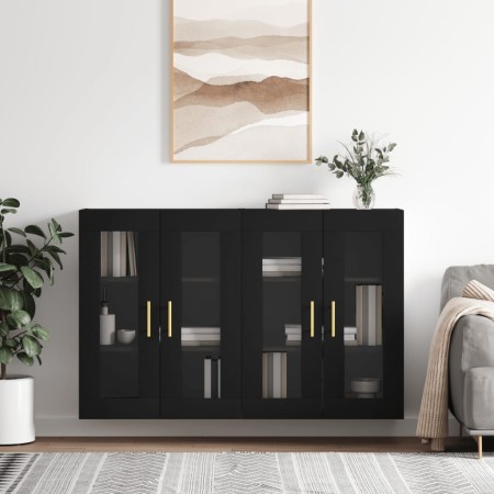 Wandschränke, 2 Stück, schwarzes Holzwerkstoff von vidaXL, Sideboards - Ref: Foro24-3197930, Preis: 159,49 €, Rabatt: %