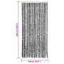 Cortina antimoscas chenilla gris negro y blanco 90x220 cm