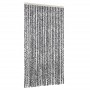 Cortina antimoscas chenilla gris negro y blanco 100x200 cm