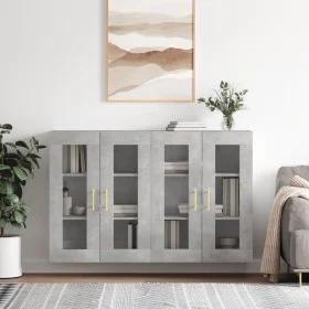 Wall cabinets 2 pcs concrete gray engineered wood by vidaXL, Sideboards - Ref: Foro24-3197933, Price: 162,67 €, Discount: %