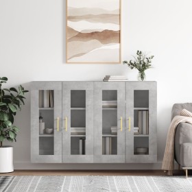 Wandschränke 2 Stück betongraues Holzwerkstoff von vidaXL, Sideboards - Ref: Foro24-3197933, Preis: 165,33 €, Rabatt: %