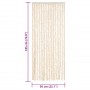 Cortina antimoscas chenilla beige y blanco 56x185 cm