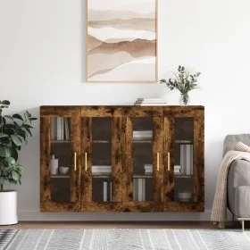 Wandschränke, 2 Stück, Holzwerkstoff, geräucherte Eiche von vidaXL, Sideboards - Ref: Foro24-3197934, Preis: 164,02 €, Rabatt: %