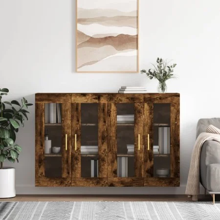 Wandschränke, 2 Stück, Holzwerkstoff, geräucherte Eiche von vidaXL, Sideboards - Ref: Foro24-3197934, Preis: 164,02 €, Rabatt: %