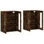 Wandschränke, 2 Stück, Holzwerkstoff, geräucherte Eiche von vidaXL, Sideboards - Ref: Foro24-3197934, Preis: 164,02 €, Rabatt: %