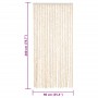 Cortina antimoscas chenilla beige y blanco 90x200 cm