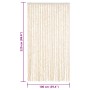 Cortina antimoscas chenilla beige y blanco 100x220 cm