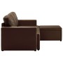 Sofá cama modular de 3 plazas cuero sintético marrón