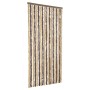 Cortina antimoscas chenilla marrón oscuro y beige 56x200 cm