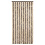 Cortina antimoscas chenilla marrón oscuro y beige 90x220 cm