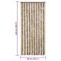 Cortina antimoscas chenilla marrón oscuro y beige 90x220 cm