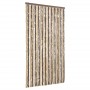 Cortina antimoscas chenilla marrón oscuro y beige 100x200 cm
