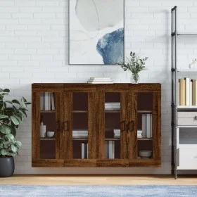 Wall cabinets 2 pcs oak brown engineered wood by vidaXL, Sideboards - Ref: Foro24-3197944, Price: 168,38 €, Discount: %