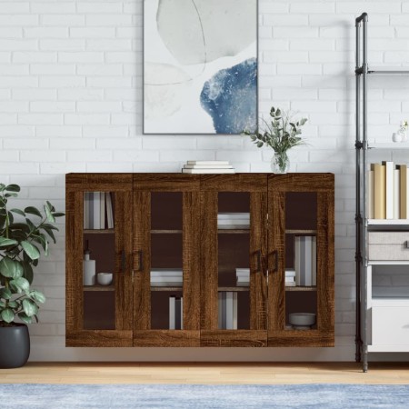 Wandschränke, 2 Stück, Eichenbraun, Holzwerkstoff von vidaXL, Sideboards - Ref: Foro24-3197944, Preis: 171,20 €, Rabatt: %