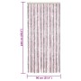 Cortina antimoscas chenilla gris plateado y rosa 90x220 cm