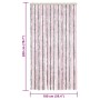 Cortina antimoscas chenilla gris plateado y rosa 100x200 cm