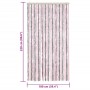 Cortina antimoscas chenilla gris plateado y rosa 100x220 cm