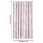 Cortina antimoscas chenilla gris plateado y rosa 100x230 cm