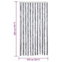 Cortina antimoscas chenilla gris y blanco 100x200 cm