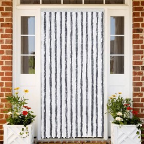 Cortina antimoscas chenilla gris y blanco 100x230 cm