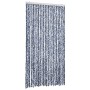 Cortina antimoscas chenilla azul y blanco 100x200 cm