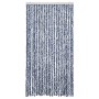 Cortina antimoscas chenilla azul y blanco 100x200 cm
