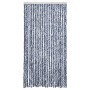 Cortina antimoscas chenilla azul y blanco 100x230 cm