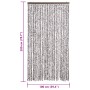 Cortina antimoscas chenilla marrón y beige 100x200 cm