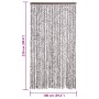 Cortina antimoscas chenilla marrón y beige 100x230 cm