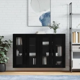 Wall cabinets 2 pcs black engineered wood by vidaXL, Sideboards - Ref: Foro24-3197954, Price: 195,55 €, Discount: %