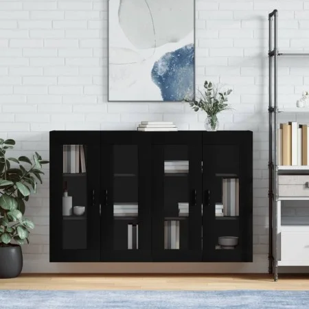 Wandschränke, 2 Stück, schwarzes Holzwerkstoff von vidaXL, Sideboards - Ref: Foro24-3197954, Preis: 195,52 €, Rabatt: %