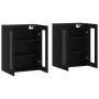 Wandschränke, 2 Stück, schwarzes Holzwerkstoff von vidaXL, Sideboards - Ref: Foro24-3197954, Preis: 195,52 €, Rabatt: %