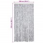 Cortina antimoscas chenilla blanco y gris 100x230 cm
