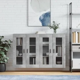 Wall cabinets 2 pcs concrete gray engineered wood by vidaXL, Sideboards - Ref: Foro24-3197957, Price: 130,49 €, Discount: %