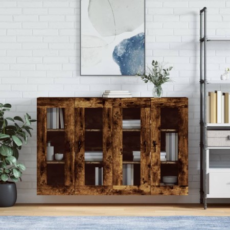Wandschränke 2 Stk. Holzwerkstoff Eiche geräuchert von vidaXL, Sideboards - Ref: Foro24-3197958, Preis: 157,77 €, Rabatt: %