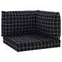 Palettenkissen 3 Stück Oxford-Stoff in schwarz kariert von vidaXL, Kissen für Stühle und Sofas - Ref: Foro24-361786, Preis: 3...