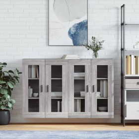 Wall cabinets 2 pcs Sonoma gray engineered wood by vidaXL, Sideboards - Ref: Foro24-3197959, Price: 136,19 €, Discount: %