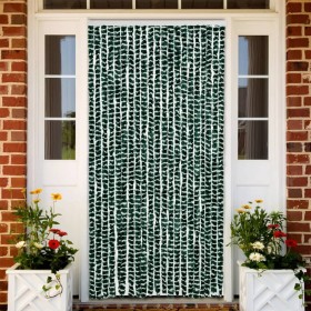 Cortina antimoscas chenilla verde y blanco 90x200 cm