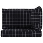 Palettenkissen 3 Stück Oxford-Stoff in schwarz kariert von vidaXL, Kissen für Stühle und Sofas - Ref: Foro24-361786, Preis: 3...