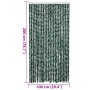 Cortina antimoscas chenilla verde y blanco 100x200 cm