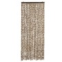 Cortina antimoscas chenilla beige y marrón 56x200 cm
