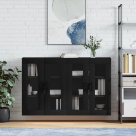 Armarios de pared 2 uds madera de ingeniería negro de vidaXL, Aparadores - Ref: Foro24-3197962, Precio: 178,56 €, Descuento: %