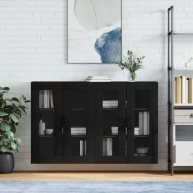 Wall cabinets 2 pcs black engineered wood by vidaXL, Sideboards - Ref: Foro24-3197962, Price: 175,81 €, Discount: %