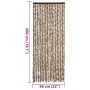 Cortina antimoscas chenilla beige y marrón 56x200 cm